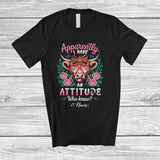 MacnyStore - Personalized Apparently I Have An Attitude; Lovely Floral Highland Cattle Cow Custom Name Farmer T-Shirt
