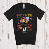 MacnyStore - Personalized Auntie To Bee; Lovely Mother's Day Bee Floral; Custom Name Pregnancy Beekeeper T-Shirt