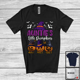 MacnyStore - Personalized Auntie's Little Pumpkins; Scary Halloween Custom Name Witch; Family Group T-Shirt