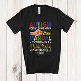 MacnyStore - Personalized Autism It Comes With A Grandma; Lovely Autism Puzzle Hands; Custom Name Family T-Shirt