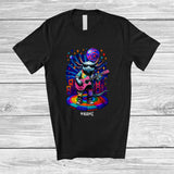 MacnyStore - Personalized Axolotl Sunglasses Disco Playing Rock Guitar; Amusing Custom Name Guitarist Music T-Shirt