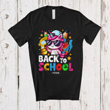 MacnyStore - Personalized Back To School; Humorous First Day Of School Unicorn Softball Custom Name Player T-Shirt