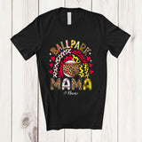 MacnyStore - Personalized Ballpark Mama; Joyful Mother's Day Leopard Rainbow; Custom Name Baseball Player T-Shirt
