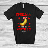 MacnyStore - Personalized Bananas Are My Valentine; Humorous Custom Name Single Vegan; Bananas Family T-Shirt
