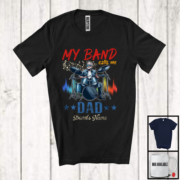 MacnyStore - Personalized Custom Band's Name My Band Calls Me Dad, Cool Vintage Father's Day Drummer, Family T-Shirt