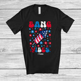 MacnyStore - Personalized Bang Vibes; Awesome 4th Of July Firecracker Flowers; Custom Name Patriotic T-Shirt