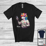 MacnyStore - Personalized Barber Unicorn; Adorable Custom Name Barber; Worker Unicorn Careers T-Shirt