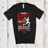 MacnyStore - Personalized Baseball Dad Boy Stole My Heart; Amazing Father's Day Custom Name Player Family T-Shirt
