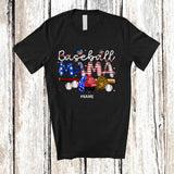 MacnyStore - Personalized Baseball Mama; Awesome 4th Of July Custom Name Baseball Player; Patriotic Family T-Shirt