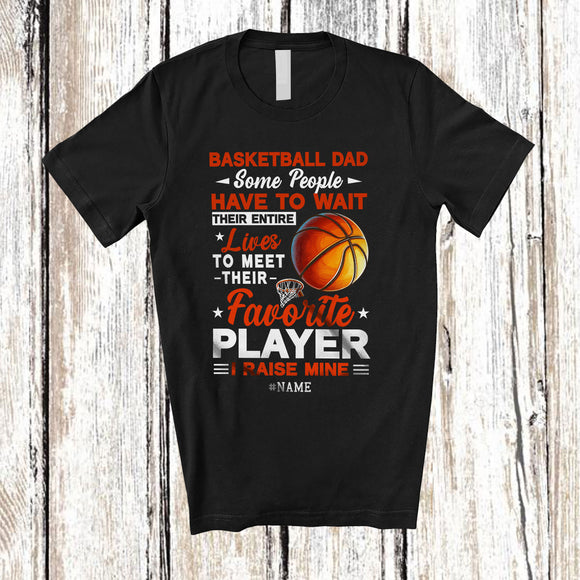 MacnyStore - Personalized Basketball Dad Meet Their Favorite Player; Amusing Father's Day Custom Name Player T-Shirt