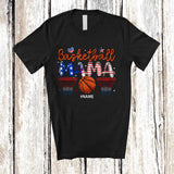 MacnyStore - Personalized Basketball Mama; Awesome 4th Of July Custom Name Sport Player; Patriotic Family T-Shirt