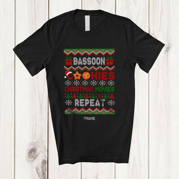 MacnyStore - Personalized Bassoon Cookies Christmas Movies; Joyful Sweater Custom Name Musician Music Player T-Shirt
