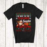 MacnyStore - Personalized Be Nice To The Teacher; Amusing Christmas Sweater Santa; Custom Name Jobs T-Shirt