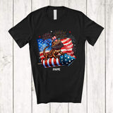 MacnyStore - Personalized Bearded Dragon Riding Firecracker US Flag; Amazing 4th Of July Custom Name Patriotic T-Shirt