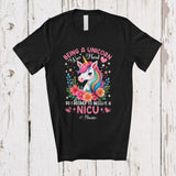MacnyStore - Personalized Being A Unicorn Was Hard Become A NICU; Lovely Custom Name Nurse Flowers Floral T-Shirt
