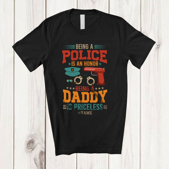 MacnyStore - Personalized Being Police Is An Honor Daddy; Proud Father's Day Custom Name Police; Family T-Shirt
