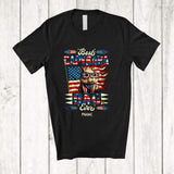 MacnyStore - Personalized Best Capybara Dad Ever; Happy 4th Of July US Flag; Custom Name Patriotic Family T-Shirt