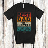 MacnyStore - Personalized Best Dad By Bicycle; Amusing Father's Day Custom Name Biker; Vintage Retro T-Shirt