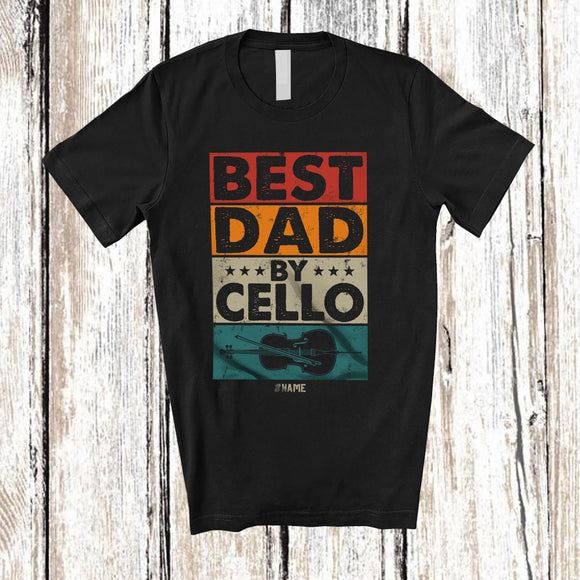 MacnyStore - Personalized Best Dad By Cello; Amusing Father's Day Custom Name Musician Player; Vintage T-Shirt
