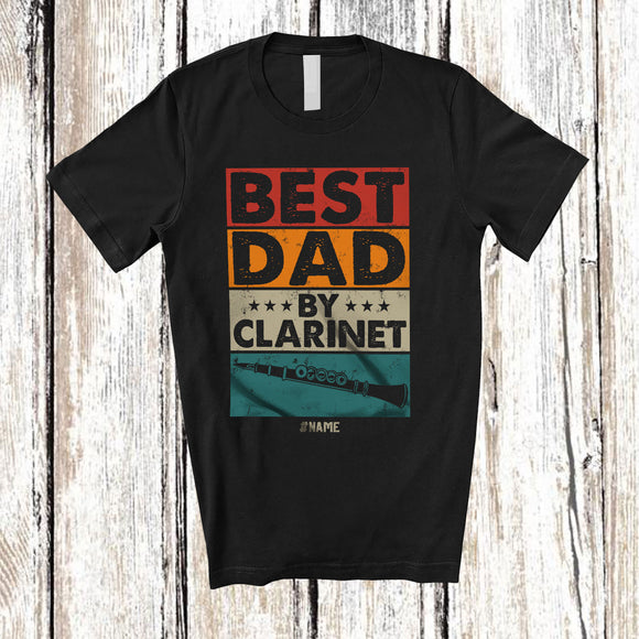MacnyStore - Personalized Best Dad By Clarinet; Amusing Father's Day Custom Name Musician Player; Vintage T-Shirt