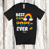 MacnyStore - Personalized Best Gay A Pops Ever; Joyful LGBTQ Pride Custom Name Gay Rainbow Heart Family T-Shirt