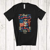 MacnyStore - Personalized Best Gopher Dad Ever; Happy 4th Of July US Flag; Custom Name Patriotic Family T-Shirt