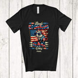 MacnyStore - Personalized Best Opossum Dad Ever; Happy 4th Of July US Flag; Custom Name Patriotic Family T-Shirt