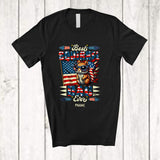 MacnyStore - Personalized Best Squirrel Dad Ever; Happy 4th Of July US Flag; Custom Name Patriotic Family T-Shirt