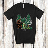 MacnyStore - Personalized Bigfoot Alien Hunting Together; Humorous Custom Name Hunter Outdoor Activities T-Shirt