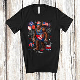 MacnyStore - Personalized Bigfoot Bunny Stolen Firecracker; Joyful 4th of July Custom Name Patriotic Family T-Shirt