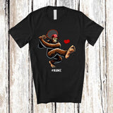 MacnyStore - Personalized Bigfoot Playing Tennis Hit Heart Away; Joyful Valentine Cusotm Name Sport Player T-Shirt