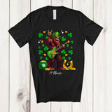 MacnyStore - Personalized Bigfoot Rock; Lovely St. Patrick's Day Bigfoot Bass Player; Custom Name Guitarist T-Shirt