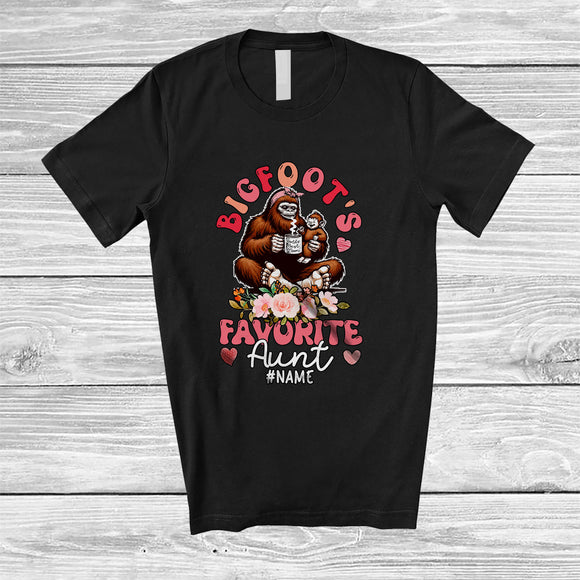 MacnyStore - Personalized Bigfoot's Favorite Aunt; Floral Mother's Day Flowers Bigfoot; Custom Name Family T-Shirt