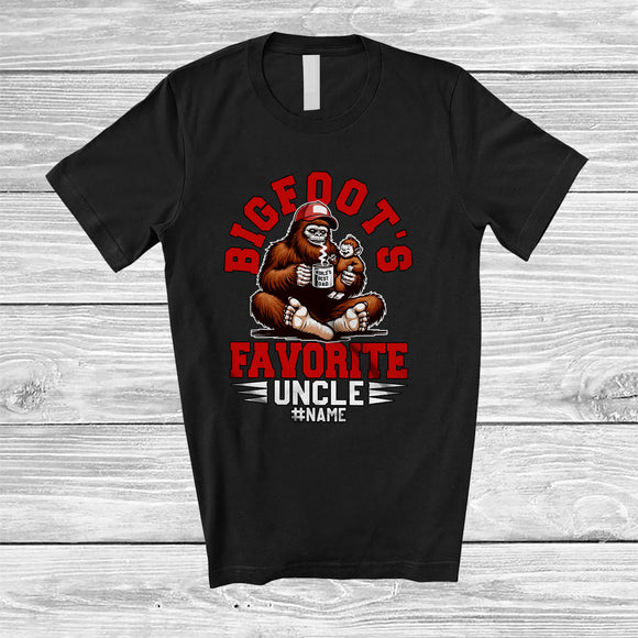 MacnyStore - Personalized Bigfoot's Favorite Uncle; Awesome Father's Day Bigfoot Lover; Custom Name Family T-Shirt