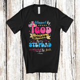 MacnyStore - Personalized Blessed By God Spoiled Stepdad Protected; Proud Father's Day Custom Name Family T-Shirt
