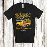 MacnyStore - Personalized Blessed To Be Called Mom And Stepmom; Lovely Mother's Day Leopard Gnome Pickup T-Shirt