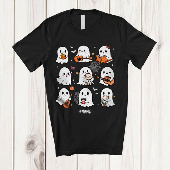 MacnyStore - Personalized Boo Activities; Joyful Halloween Custom Name Boo Ghost Playing Guitar; Family T-Shirt
