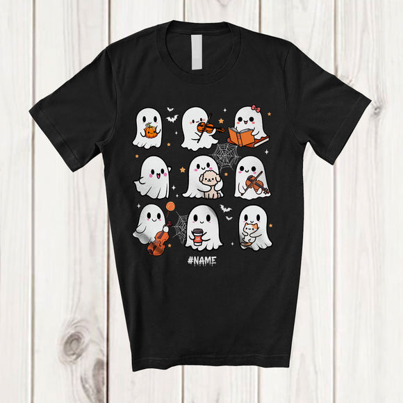 MacnyStore - Personalized Boo Activities; Joyful Halloween Custom Name Boo Ghost Playing Violin; Family T-Shirt