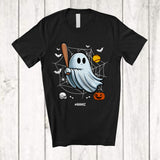 MacnyStore - Personalized Boo Ghost Playing Softball; Scary Halloween Custom Name Softball Player Team T-Shirt