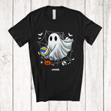 MacnyStore - Personalized Boo Ghost Playing Volleyball; Scary Halloween Custom Name Volleyball Player Team T-Shirt