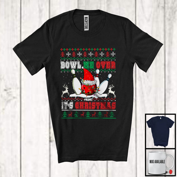 MacnyStore - Personalized Bowl Me Over Christmas; Merry X-mas Sweater Bowling; Custom Name Sport Player T-Shirt