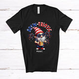 MacnyStore - Personalized Brew-triotic; Cheerful 4th Of July Gnome Drinking Beer; Custom Name Patriotic T-Shirt