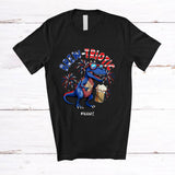 MacnyStore - Personalized Brew-triotic; Cheerful 4th Of July T-Rex Drinking Beer; Custom Name Patriotic T-Shirt