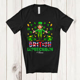 MacnyStore - Personalized British Leprechaun; Awesome St. Patrick's Day Custom Name British; Shamrocks Family T-Shirt