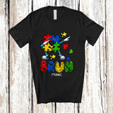 MacnyStore - Personalized Bruh Autism Awareness; Colorful Autism Puzzle Piece Custom Name Family T-Shirt