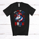 MacnyStore - Personalized Bruh It's 4th Of July; Lovely Custom Name Unicorn American Flag Fireworks; Patriotic T-Shirt