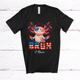 MacnyStore - Personalized Bruh; Lovely 4th Of July Axolotl Sunglasses US Flag; Custom Name Patriotic T-Shirt