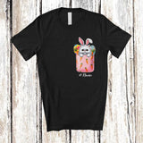 MacnyStore - Personalized Bunny Cat In Carrot Pocket; Joyful Easter Eggs Hunt; Custom Name Family T-Shirt