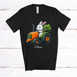 MacnyStore - Personalized Bunny Riding Carrot Tractor; Lovely Easter Bunny Farmer; Custom Name Driver T-Shirt