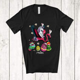 MacnyStore - Personalized Bunny Unicorn Riding Flamingo; Adorable Easter Custom Name Unicorn Flamingo; Egg Hunt T-Shirt
